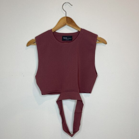 TEN by Babaton - Sleeveless, Waistband detail, Maroon/Burgundy Top, Size M - Picture 1 of 7